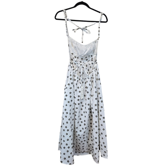 For Love And Lemons Brenda Floral Open Back Seersucker Midi Dress NWT Size Large - Picture 9 of 15